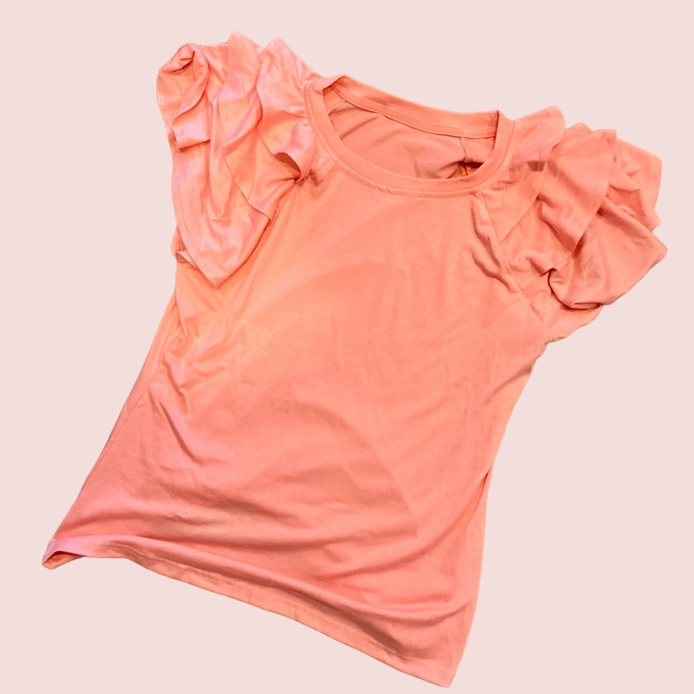 Coral Ruffle Sleeve Women's Tee